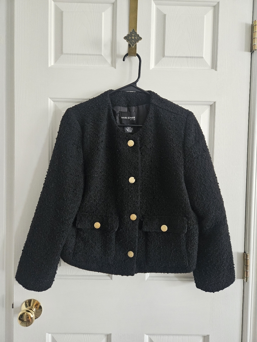 NWOT Mark Edwards Studio Black Tweed Lady Jacket Blazer